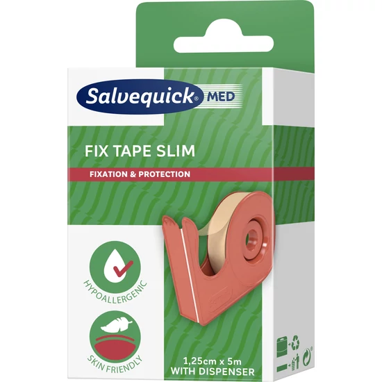 Salvequick Med ragtapasz 1.25cmx5m + tartó 1x