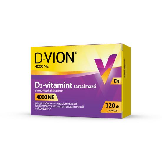 D-Vion 4000 NE D3-vitamint tartalmazó étrend-kiegészítő tabletta 120x