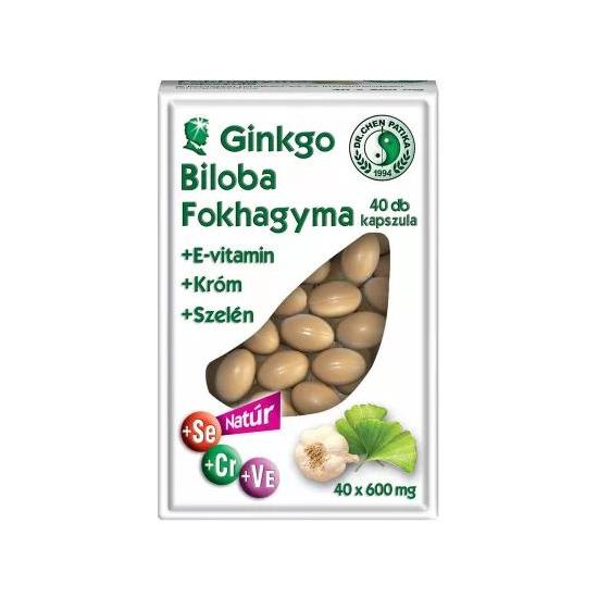 Dr Chen Ginkgo Biloba Fokhagyma kapszula Krómmal és Szelénnel 40x
