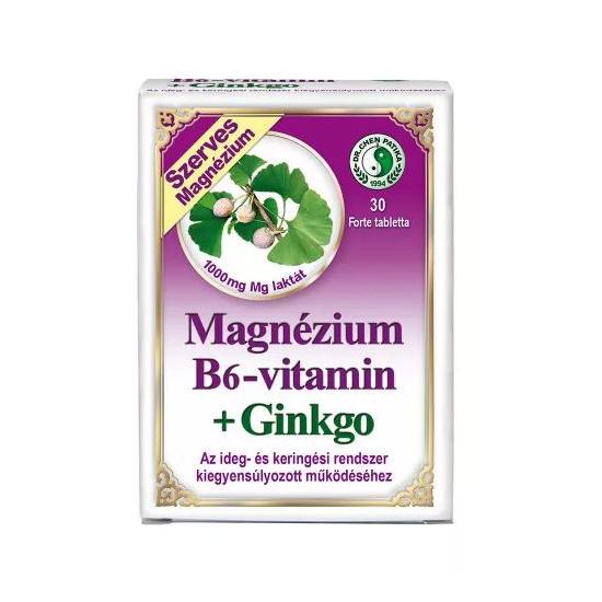Dr Chen Magnézium B6 vitamin + Ginkgo Forte tabletta 30x