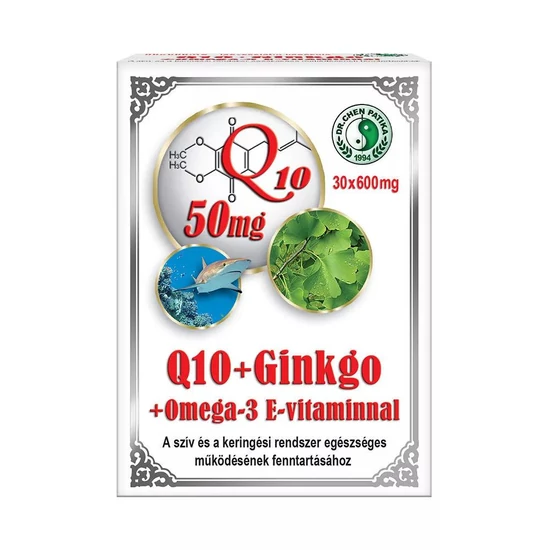 Dr Chen Q10 Ginkgo Omega-3 E-vitaminnal kapszula 30x