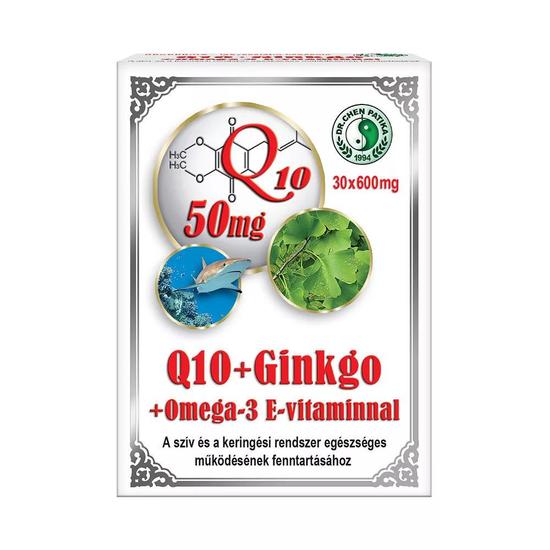 Dr Chen Q10 Ginkgo Omega-3 E-vitaminnal kapszula 30x