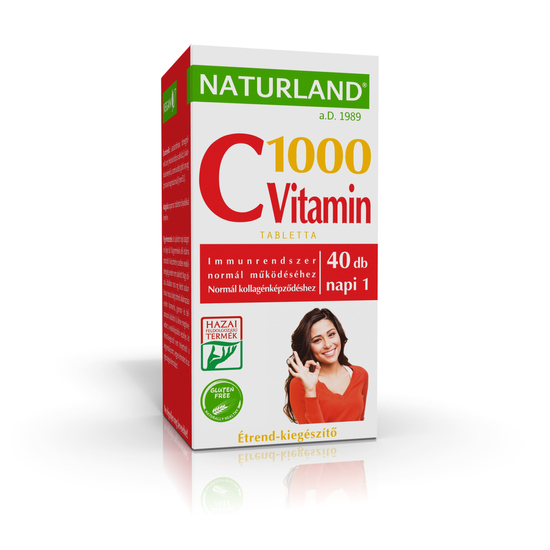 Naturland 1000 mg C-vitamin tabletta 40x