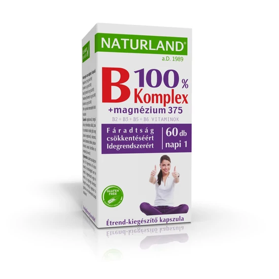 Naturland B 100% komplex + magnézium 375 kapszula 60x