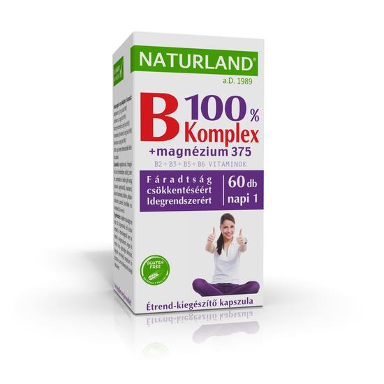 Naturland B 100% komplex + magnézium 375 kapszula 60x