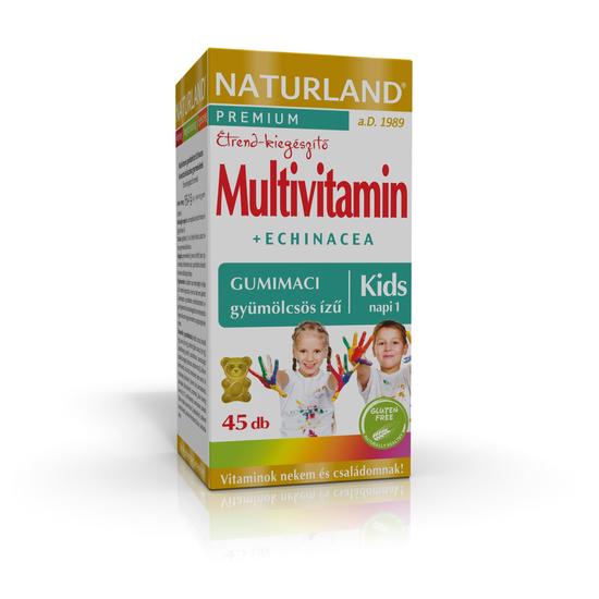 Naturland Multivitamin+Echinacea gyerek gumitabletta 45x