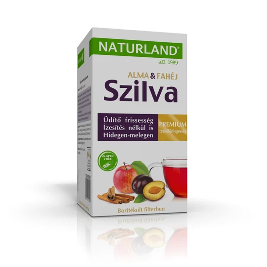 Naturland Prémium Szilvás-almás-fahéjas teakeverék 20x2g