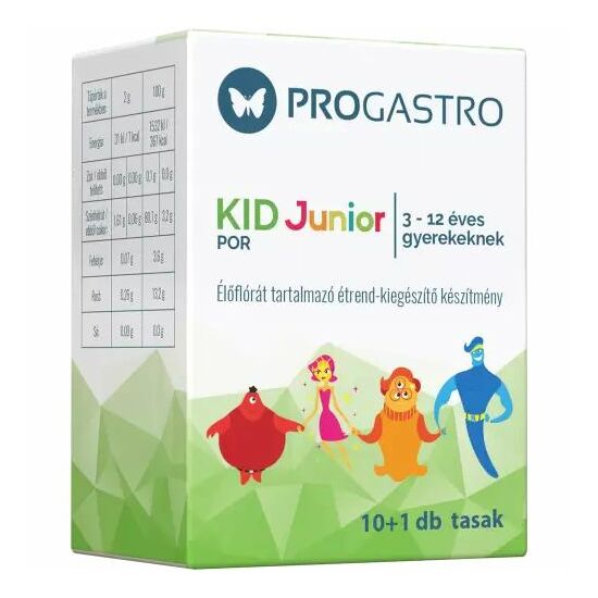 ProGastro KID Junior élőflórát tartalmazó étrend-kiegészítő készítmény 3-12 éves gyerekeknek 11x