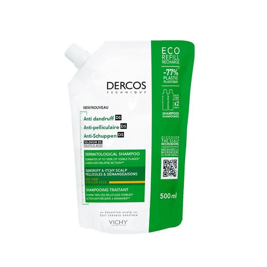 Vichy Dercos Korpásodás Elleni Sampon Selénium Ds-sel környezetbarát utántöltő 500ml Száraz Hajra, Érzékeny Fejbőrre
