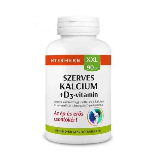 Interherb XXL 90x Szerves KALCIUM+D3-vitamin tabletta