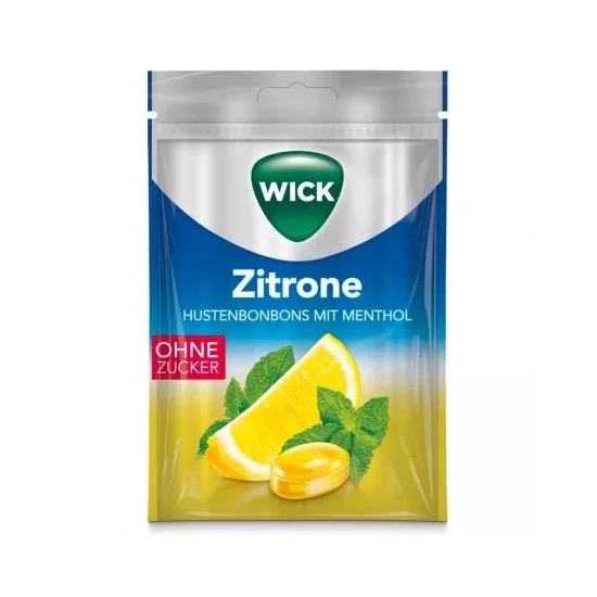 Wick Zitrone torokcukorka citromos&menthol cukormentes 72g