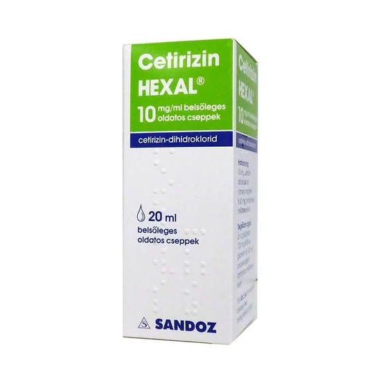 CETIRIZIN HEXAL 10 mg/ml belsőleges oldatos cseppek 20ml
