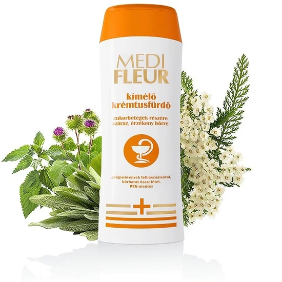 MEDIFLEUR kímélő krémtusfürdő cukorbetegek részére száraz, érzékeny bőrre 200ml