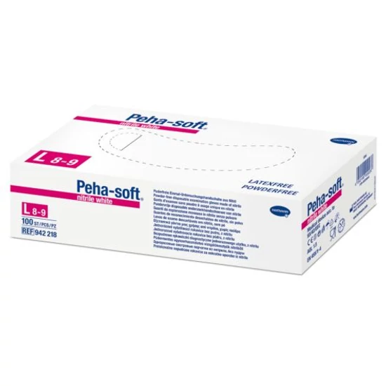 Peha-soft nitrile white vizsgálókesztyű L 1x