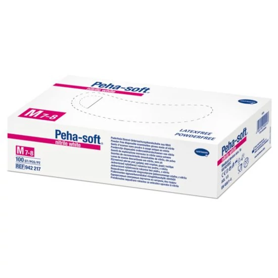 Peha-soft nitrile white vizsgálókesztyű M 1x