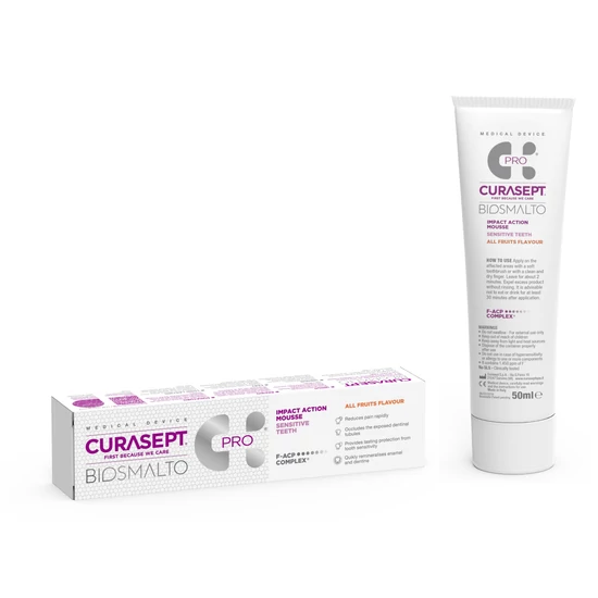 Curasept Biosmalto Mousse Pro érzékeny fogakra vegyes gyümölcs ízben 50ml