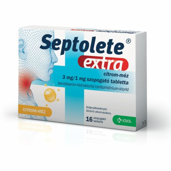 Septolete extra citrom-méz 3 mg/1 mg szopogató tabletta 16x